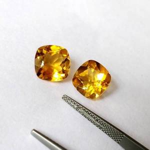 8mm Naturel Citrine Pierre Facettes Carré Coussin Coupe Lâche Calibré Pierre Précieuse pour La Fabrication De Bijoux Pendentif Anneau Réglage En Gros - Product Image 4