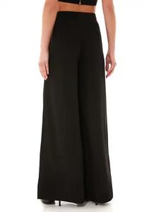 Women's Spring Flat Casual Formal Full-Length Skinny Cotton Straight Trousers Elastic Waist Closure Twice Breathable Woven - Product Image 3