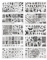 Plaques d'estampage d'art d'ongle de papillon de conception française personnalisée kit de plaque d'estampage d'ongle de dessin animé de gel UV