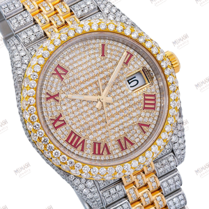 นาฬิกาเพชรโมอิสสุดหรูพร้อมหินประกายสำหรับทุกเพศนาฬิกาข้อมือสแตนเลสเหมาะสำหรับสไตล์หรูหรา - Product Image 1