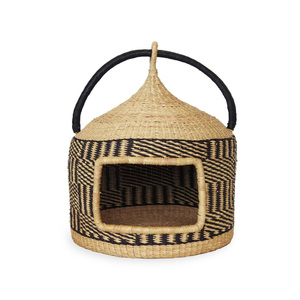 Handweaving seagrass kitten house sea grass <b>cat</b> houses straw kittens bed nest cheapest cost - Product Image 6