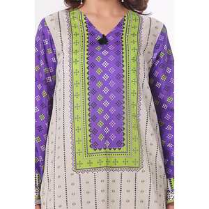 ชุดผ้าชีฟองพิมพ์ลายแบบ 3 ชิ้น ไม่เย็บติดกัน รุ่น CLP-42215 เสื้อปักลายสำหรับใส่ทุกวัน - Product Image 6