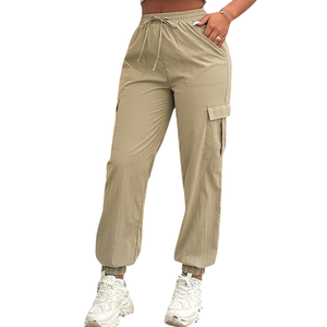 Pantalones Cargo Casuales de Lona Personalizados para Hombre, Cintura Media, Frente Plano, Cierre con Cordón para una Comodidad Elegante - Product Image 6