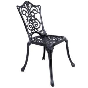 Modern <b>Victorian</b> Cast Iron Garden Chair With Thick Metal <b>Frame</b> & Elaborate Scroll Accents Durable Design for Parks - Product Image 6
