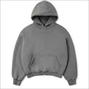 Sudadera con Capucha Extra Grande de Alta Calidad, 500 g/m², con Logotipo Personalizado, Lisa, Unisex, Negra, Gruesa, Corte Cuadrado para Hombre - Product Image 3