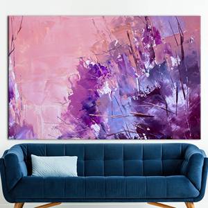 ผ้าใบพิมพ์ลายสีชมพูและสีม่วงสดใส - ศิลปะติดผนังแนวแอ็บสแตรกต์ร่วมสมัย,1P:ห่อหุ้มอย่างดี - Product Image 1