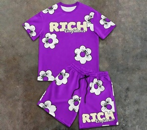 Cotton Jogging Short Set Sportswear Gym Tracksuit and Short 2 Piece Shorts <b>Track</b> Suit Men <b>T</b> Shirt Set - Product Image 1