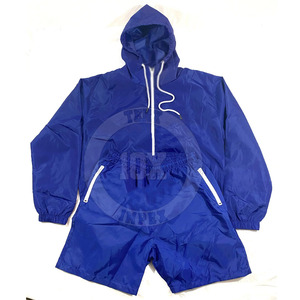 Polyester Nylon Tracksuit Men Track <b>Zip</b> <b>up</b> <b>Jacket</b> and Shorts Set High Quality Custom Men's Custom Color Shorts Set - Product Image 3