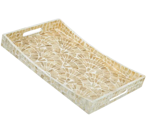 Bandeja Rectangular para Servir con Incrustaciones de Nácar y Asas, Elegante Bandeja de Mesa para Múltiples Usos, Hecha en Vietnam - Product Image 3