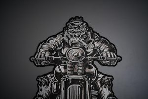 Parches multicolores para motocicleta Biker Gorilla, chalecos traseros cosidos con plancha grande, fácil aplicación para Chaqueta estilo rebelde - Product Image 5