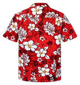 Camiseta Hawaiana de manga corta con botones y estampado completo Unisex de vacaciones personalizadas de gran tamaño, camisetas de playa de algodón para hombres - Product Image 2