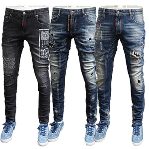 Pantalones informales de alta calidad personalizados para hombre, pantalones de chándal acampanados apilados con cintura elástica de retales para hombre - Product Image 1