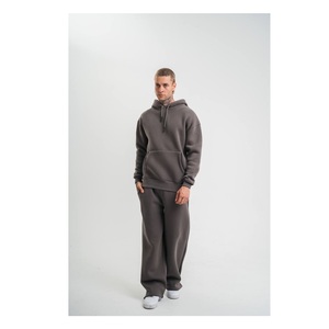 Conjunto de chándal de Primavera de talla grande para hombre, pantalones de chándal y Sudadera con capucha, deportivo personalizado, 100% algodón orgánico - Product Image 1