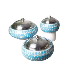 Premium Handmade Steel Chafing Dish in White Silver with Lid and Tealight Holder Designed for Wedding Food Warmers - Product Image 5