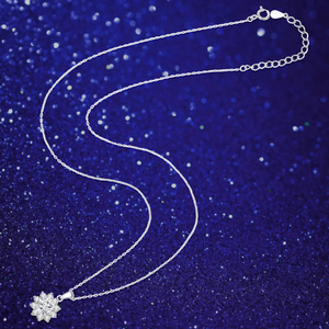 สร้อยคอจี้รูปเกล็ดหิมะประดับมอยส์ซาไนต์ - Product Image 6