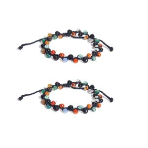 Meilleur bracelet verveine fait main avec cordon en macramé noir et perles multicolores bijoux réglables de haute qualité pour cadeau ou mode - Product Image 2