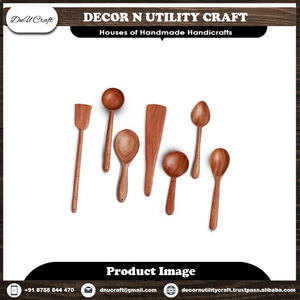 Utensilios de Cocina Hechos a Mano de Madera de Acacia Natural, Diseño Tradicional, Ecológicos, Cucharas de Cocina Antiadherentes con Pinzas - Product Image 5