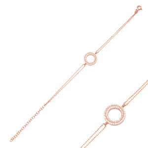 Trendy Hollow Round Design Handmade 925 Sterling <b>Silver</b> <b>Charm</b> <b>Bracelet</b> Wholesale Turkish Jewelry - Product Image 2