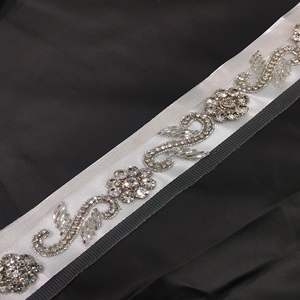 Handmade Crystal Stone Embellished Diamond Lace <b>Trim</b> Net Lace Border for Saree Lehenga Dupatta & Dress Craft Decoration - Product Image 3