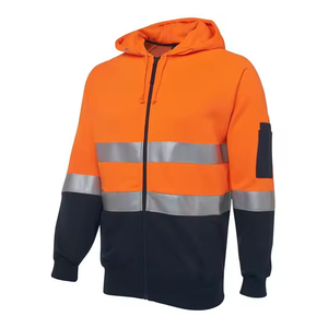 Hi vis Color fluorescente Sudadera con capucha de seguridad con cinta reflectante Hombres Amarillo Negro Color Reflectante Sudaderas con capucha de seguridad - Product Image 6