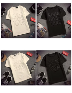 Custom Logo Wholesale 3D Embossed <b>Longline</b> T <b>shirt</b> 100% Cotton Solid Color Crew Neck Puff Printing T <b>Shirt</b> Low Moq - Product Image 3