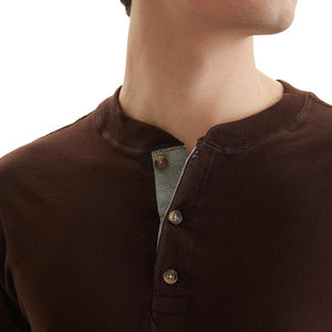 Col rond avec bouton T-shirt de taille normale logo graphique à impression personnalisée Manches longues Polyester Uni Microfibre vierge à séchage rapide - Product Image 6