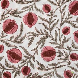 Nouvel Arrivage Thulian Rose Artichaut Vert Inde Bloc Impression Tapis Fleur Impression Table Décor Réutilisable Tapis Coton Tissu - Product Image 2