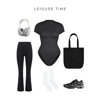 2026 Hexin Body Moldeador de Una Pieza Sin Costuras de Manga Corta para Mujer, con Realce de Cintura y Cadera, Estilo Camiseta
