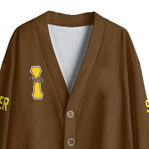 Custom College Logos Knit <b>Cardigan</b> for Students V-Neck Long Sleeve Uniform Sweater with Button Decoration Thin for Winter - Product Image 5