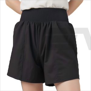 Short d'été ample taille haute pour femme poches antidérapantes doux respirant couleur unie au-dessus des genoux maintenant édition - Product Image 3