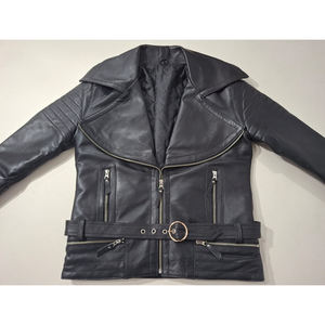 Vestes en cuir pour femmes de haute qualité, logo personnalisé, respirantes, coupe-vent, boutons embossés, réversibles, écologiques, fines, automne-hiver - Product Image 4