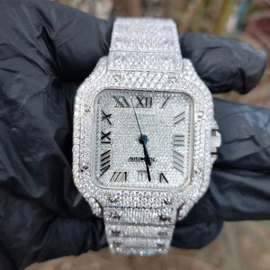 นาฬิกาโมอิสซาไนต์คุณภาพสูงสุดสำหรับผู้ชายและผู้หญิง นาฬิกากันน้ำสำหรับเล่นกีฬา สายสแตนเลส นาฬิกาเพชร - Product Image 1