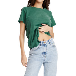 Camiseta extragrande de alta calidad para mujer, Camiseta con estampado personalizado de logotipo de talla grande, estilo informal de ocio, diseño sencillo en blanco para el verano - Product Image 6