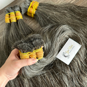 Extensions de cheveux vierges humains Remy de haute qualité 100% couleur grise non traitée un donneur cheveux crus du Vietnam 8-36 - Product Image 3