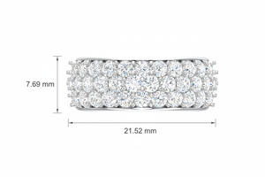 Women's 14K Gold & Natural Diamond Triple Row Sparkle Band Ring - Product Image 2