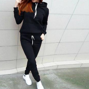 Conjunto de Jogger de ajuste cómodo para mujer, algodón y poliéster con mezcla de diseño personalizado, estilo chándal para hombre - Product Image 3