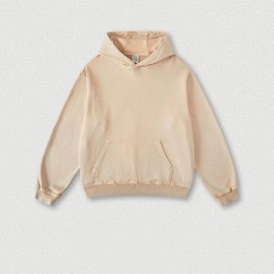 Sudadera con Capucha Holgada Informal, Personalizada, de Color Sólido, Estilo Batik, para Parejas, Hombre y Mujer - Product Image 2