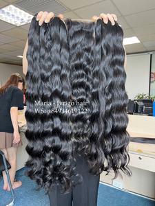 Extension de cheveux Remy cambodgienne cuticule vierge alignée couleur queue de cheval bouclée cheveux humains de haute qualité - Product Image 1