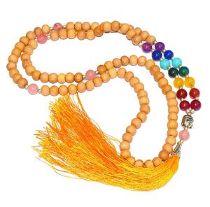 Lal Chandan Mala ลูกปัด8มม. แท้ถุงผ้าฝ้าย Gaumukhi ลูกปัดไม้จันทน์สีแดงธรรมชาติมาลาสำหรับทำสมาธิ - Product Image 5