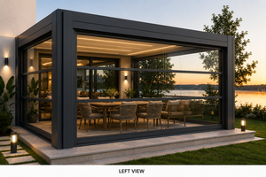 Pergola bioclimatique moderne de luxe en aluminium, personnalisable, écologique, imperméable, résistante à la décomposition et aux rongeurs, avec revêtement en poudre - Product Image 2