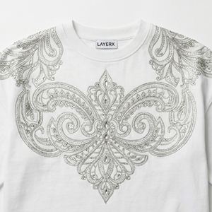 Women's Luxury Cotton Crop Top Custom Rhinestone 3D Print Contrast Detail Loose <b>Streetwear</b> <b>Y2K</b> Fashion Breathable Eco-Friendly - Product Image 4