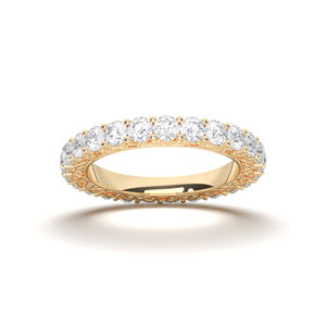 แหวนแต่งงานเพชรโมอิสซาไนต์ทรงกลม 2.48 กะรัต E-F/VSS-VS ประดับเพชรเต็มวง ทำจากทองคำแท้สำหรับผู้หญิง - Product Image 1