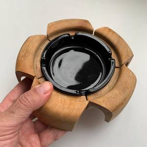 Cenicero de Madera Natural Sólida para Fumar |   Cenicero de madera hecho a mano para cigarros y cigarrillos - Product Image 4