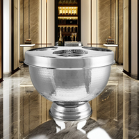 Cubo enfriador de vino de acero inoxidable martillado con tapa para hoteles, restaurantes y fiestas - Colores y logotipo personalizables