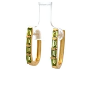 Pendientes de Peridoto en Plata de Ley 925, Corte Esmeralda, Antideslustre, de Lujo, para Mujer, Regalo de Boda, Compromiso, Aniversario, Fiesta - Product Image 2