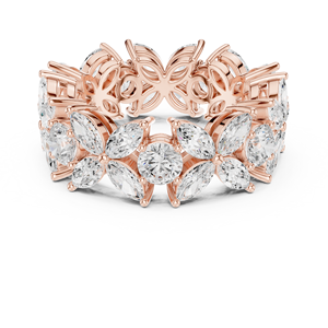 Adrona 10K แหวนหมั้นเพชรโมอิสฮาโลคลาสสิกสีทอง - Product Image 2