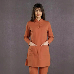 Venta al por mayor moda salón Scrub Top belleza túnicas salón de belleza uniformes salón de belleza señoras Spa uniforme esteticista uniforme - Product Image 4