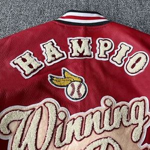 แจ็คเก็ตวาร์ซิตี้ปักลายเชนิลล์แบบกำหนดเอง ระบายอากาศได้ดี แขนหนัง ซับในผ้าขนสัตว์ แจ็คเก็ตเลตเตอร์แมนระดับพรีเมียม - Product Image 5