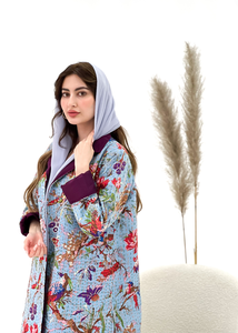 Arabia Saudita Abaya mujeres algodón étnico hermoso pájaro impreso hecho a mano Kantha Kimono bata ropa de dormir bata Bisht Abaya mujeres - Product Image 2