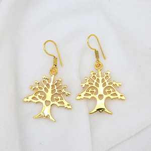 18K Gold Plated Geometric Trendy <b>Drop</b> <b>Earrings</b> for Women Nature Lover <b>Fashion</b> Jewelry Brass Material Gift Occasion - Product Image 5